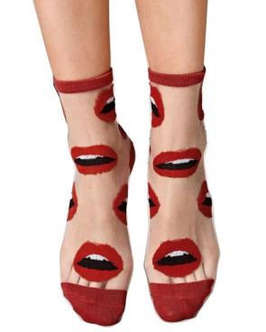 Chaussettes Crystal Bisous rouges