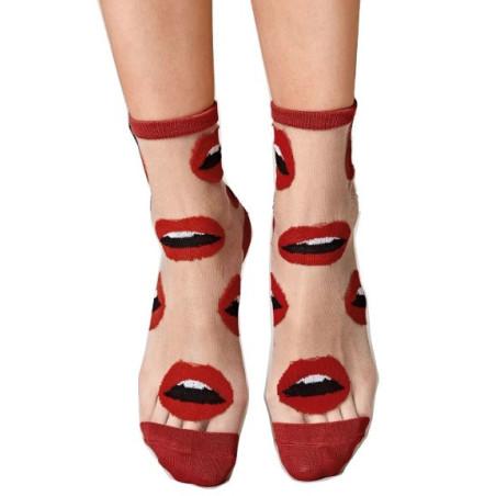 Chaussettes Crystal Bisous rouges