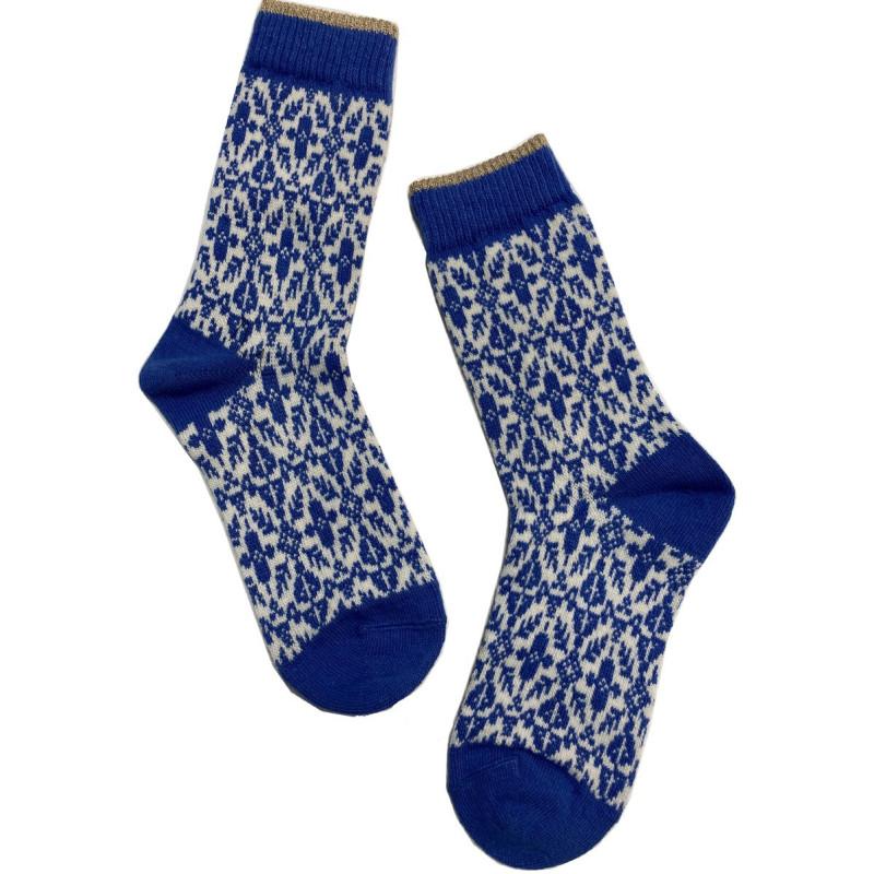 Chaussettes Coton Alpaga Le Bourget Bleu nordique