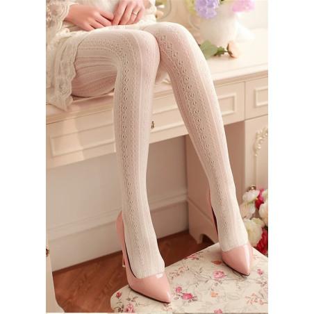 Collant-Les-petits-caprices-dentelle-effet-verticale-blanc-cassé