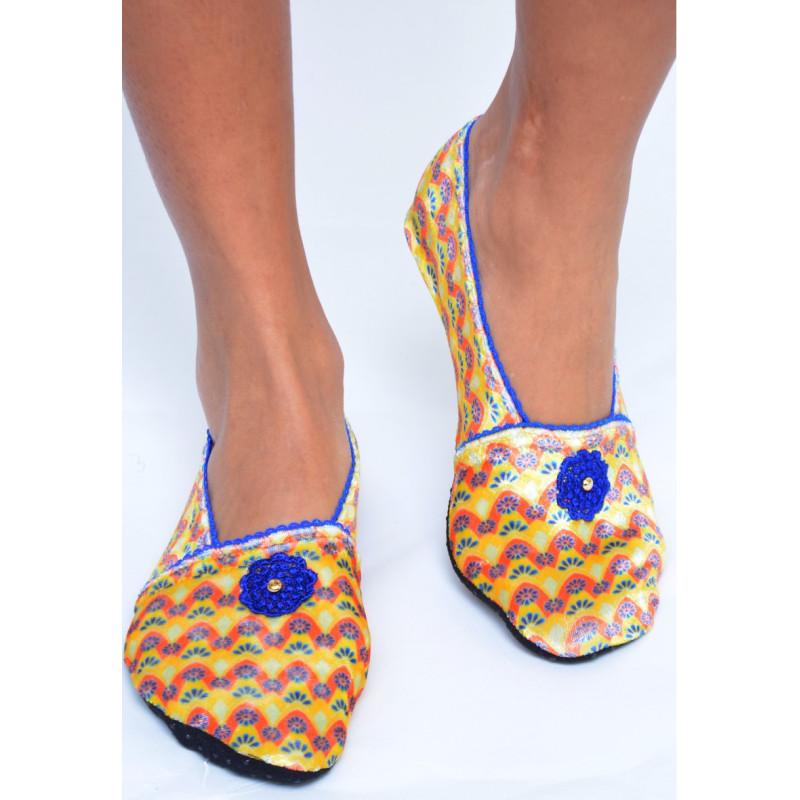 Chaussons velours Les Petits Caprices Murano Bleu