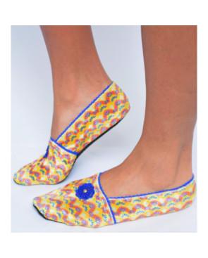 Chaussons velours Les Petits Caprices Murano Bleu