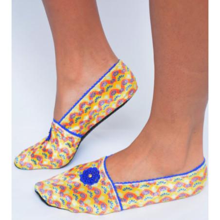Chaussons velours Les Petits Caprices Murano Bleu