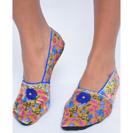 Chausson-velours-imprimé-les-petits-caprices-Violetta-dark-bleu-en-vrai-