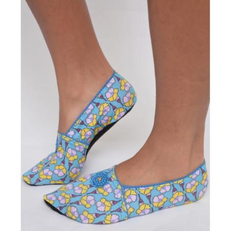 Chausson Tissu d'été Fifi Fleuri Bleu Les Petits Caprices