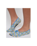 Chausson Tissu d'été Fifi Fleuri Bleu Les Petits Caprices