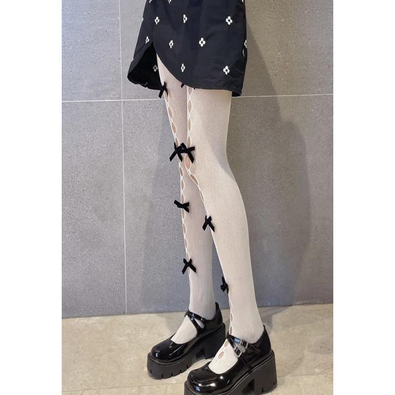 Collant Résille Effet Gouttes et Nœuds tendance Collant Résille Effet Gouttes et Nœuds tendance