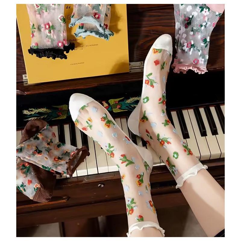 Chaussettes Crystal bouquet fleuri Pastel Chaussettes Crystal bouquet fleuri Pastel