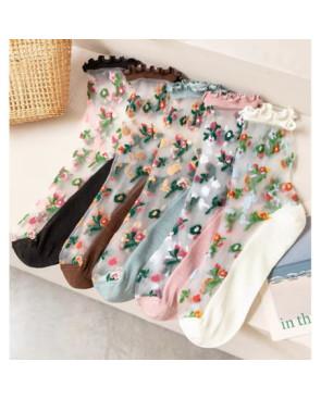  Chaussettes-les-petits-caprices-crystal-bouquet-de-fleurs-assortiment-couleur