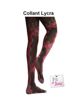 Collant fil de joie Roses art deco