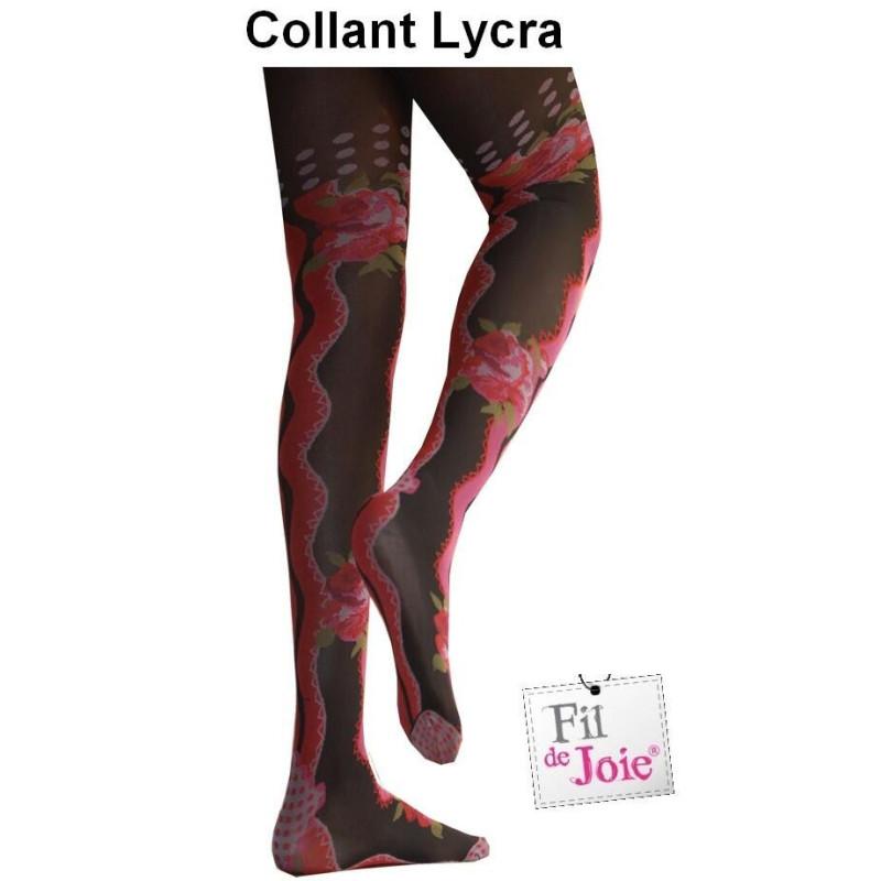 Collant fil de joie Roses art deco