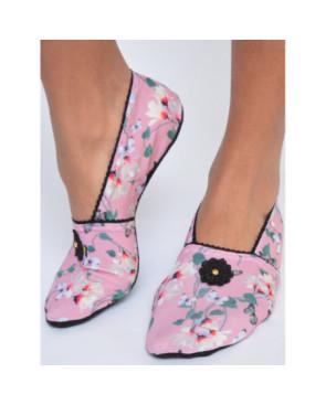 Chaussons-tissu-imprimé-les-petits-caprices-P'Tiyon-noir