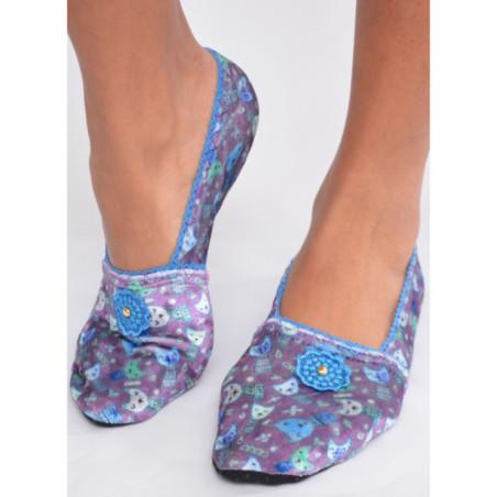 Chaussons-velours-imprimé-les-petits-caprices-catou-bleu-avant