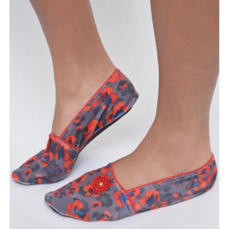 Chaussons de voyage tissus Les Petits Caprices Papavero Rouge