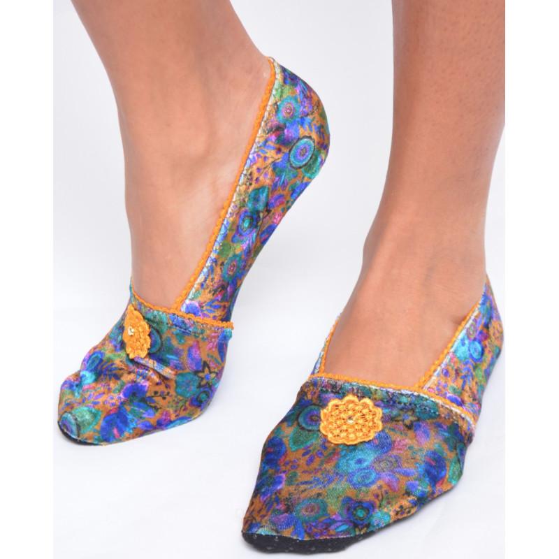 Chaussons Tissu imprimé Les Petits Caprices Hortense jaune