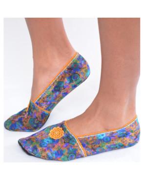  Chausson-velours-imprimé-les-petits-caprices-Hortense-yellow-profil
