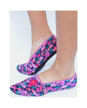 Chausson-velours-imprimé-les-petits-caprices-minou-catou-profil