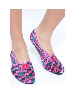 Chaussons Tissu Minou Rose Les Petits Caprices