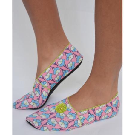 Chausson Tissu d'été Fifi Fleuri Vert Les Petits Caprices
