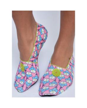 Chausson Tissu d'été Fifi Fleuri Vert Les Petits Caprices