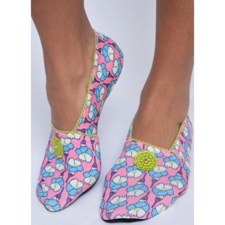 Chausson Tissu d'été Fifi Fleuri Vert Les Petits Caprices