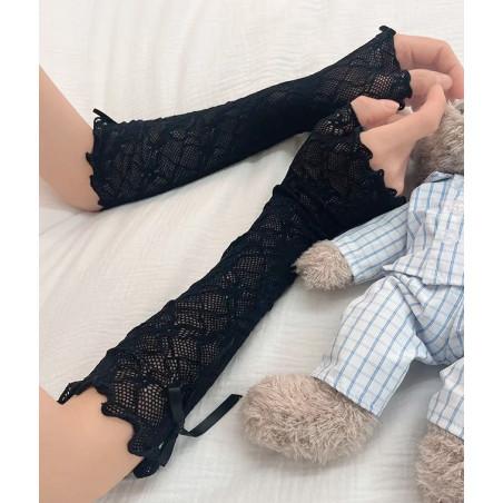 Manchon Chic Dentelle Et ruban