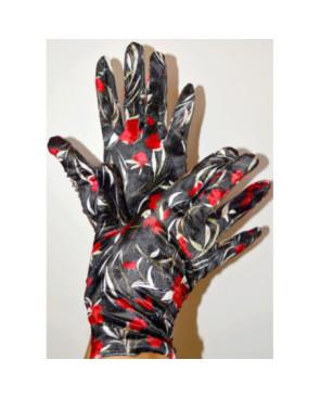 Gants Ixli Lavinia Noir imprimé Bouquets Caprices