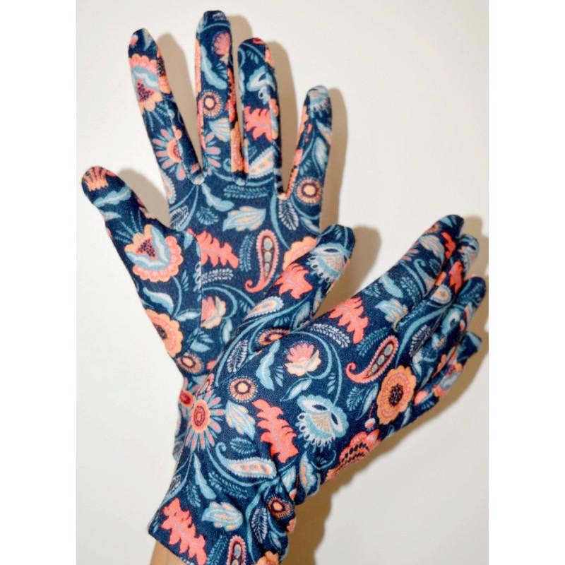 Gants Ixli lucinda Fleuris Bleus