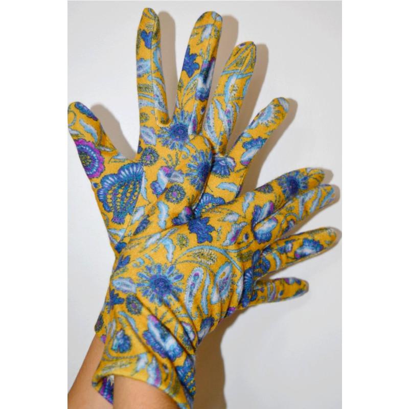 Gants Ixli lucinda Fleuris Moutarde