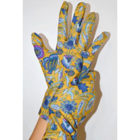 Gants Ixli lucinda Fleuris Moutarde