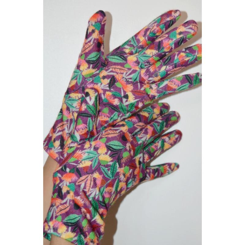 Gants Ixli  Sita Kimo bouquet feuillus bordeau