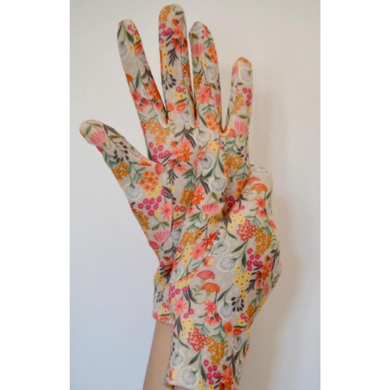 Gants Ixli imprimé Fleurs de suki Caprices nature
