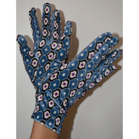 Gants Ixli Velours Olivia bleu Psychédéliques