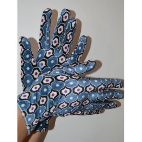 Gants Ixli Velours Olivia bleu Psychédéliques
