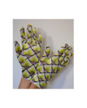 Gants Ixli  Velours imprimé Youki Vert Caprices