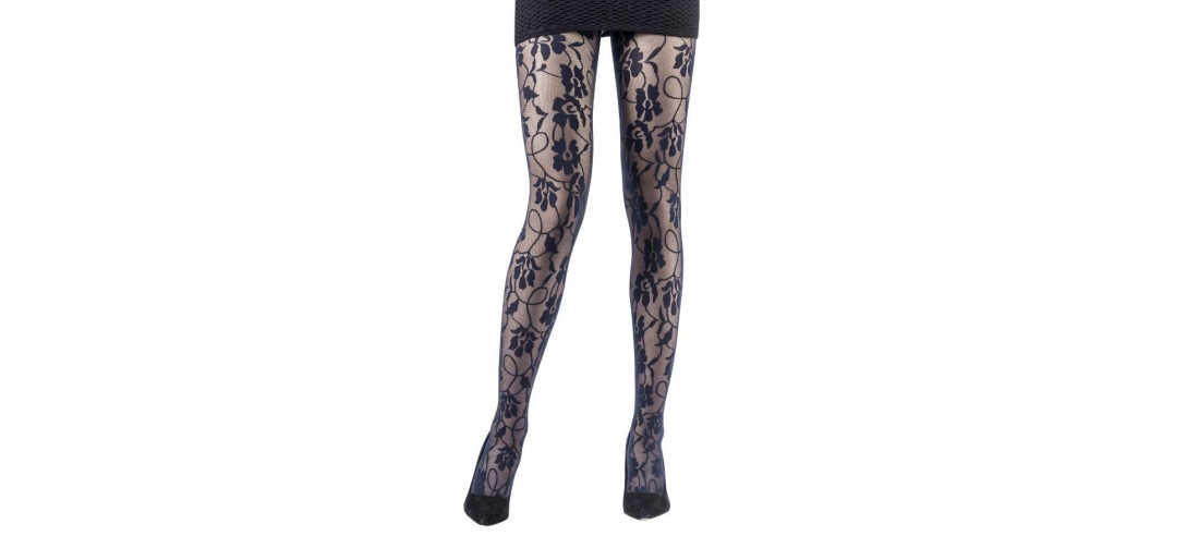 Collant fleurs exquises Emilio Cavallini marine