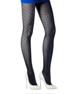 Collant Emilio Cavallini Tulle Plumetis noir