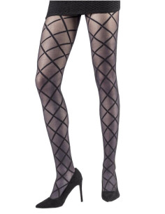 Collant élégant Noir effet large résille 2