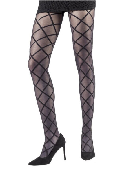 Collant Voile losanges Emilio Cavallini noir