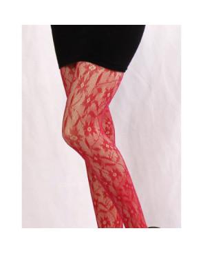 Collant Resille Dentelle Rouge Les Petits Caprices