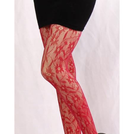 Collant Resille Dentelle Rouge Les Petits Caprices