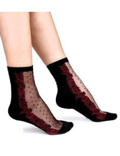 Chaussettes Transparentes plumetis rouge