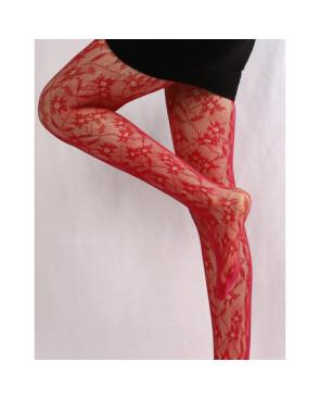  Collant-Resille-dentelle-florale-lpc-ROUGE-profil