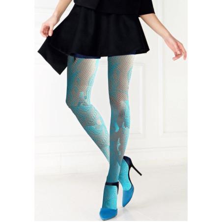 Collant Resille Dentelle Turquoise Les Petits Caprices