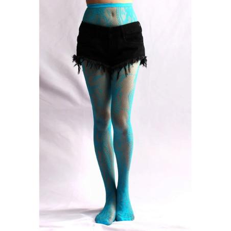 Collant Resille Dentelle Turquoise Les Petits Caprices