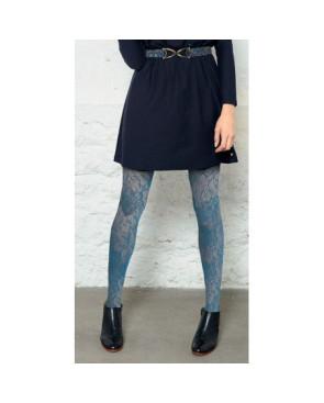 collant cobalt dentelle florale Les petits caprices