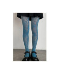 Collant Dentelle Résille cobalt Les Petits Caprices