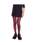 Collant resille dentelle Floral Bordeaux