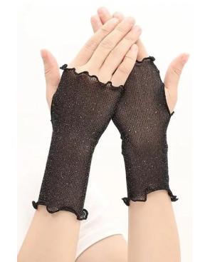 Mitaines-légères-maille-strassées -Les-petits-caprices-noir
