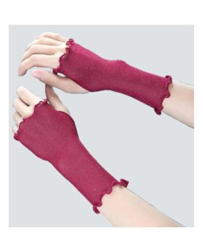  Mitaines-légères-maille-strassées -Les-petits-caprices-rouge-détail